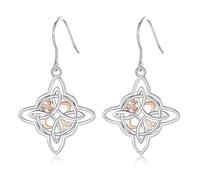 AEONSLOVE Pendientes Nudo de Bruja Plata de Ley 925 para Mujer Pendientes Celta Bruja de Plata de Ley 925 Joyas Nudo Celta Brujería