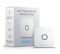 Aeotec aërQ Sensor de temperatura, humedad, punto de rocío, inalámbrico, funciona con pilas, requiere concentrador Z-Wave (blanco)