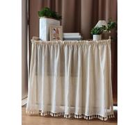 Aeovot Cortinas Cocina de Gabinete - Cortinas Opacas Cortas para Armarios Sin Puertas, Cortinas de Lino a Prueba de Polvo para Debajo del Fregadero Estantes Zapatos Ventana Puerta(90x90 cm)