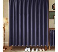 Aeovot Cortinas de Armario Abierta Sin Puerta, Cortinas Antipolvo Opacas Cortas Privacidad para Armarios Estantería Debajo del Fregadero con Riel, Cortinas de Gabinete para Cocina(D,110x200 cm)