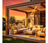 Aeovot Estores Persianas Enrollables Exterior PVC Transparente Impermeable, Persiana Enrollable Claro 0.5mm Cortinas Enrollables a Prueba de Lluvia/Viento para Pérgolas Jardín Balcón(160x120 cm)