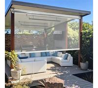 Aeovot Persianas Enrollables Inalámbricas Exterior - Estores Enrollables PVC Transparente Impermeable, Cortinas de Lluvia Vinilo Claro a Prueba Viento y Polvo para Pérgola Jardín Balcón(165x160 cm)