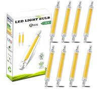 AEPOYU R7s LED Bombillas, 118mm 20W 230 V, LED Bombillas COB de luz Regulable, 2000LM, ángulo de emisión de 360 °, Equivalente a lámpara halógena de 200W blanco natural 4000k, 8 Piezas