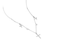 AEQEHVC Collar con colgante de cruz redonda simple para mujer, hermoso y versátil que se puede llevar con cualquier estilo, adjustable, Zirconia cúbica