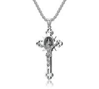 AEQEHVC Collar con colgante de cruz, un collar hermoso y versátil que puede ser usado tanto por hombres como mujeres, adjustable, Zirconia cúbica