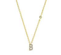 AEQEHVC Collar con colgante del alfabeto 925 para mujer, apilable y hermoso, combina con todo, adjustable, Zirconia cúbica