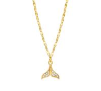 AEQEHVC Collar con dije de elefante con forma de cola de delfín, un hermoso y versátil collar para mujer que se puede llevar con cualquier estilo, adjustable, Zirconia cúbica