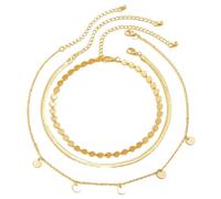 AEQEHVC Collar de cadena multicapa de estilo retro bohemio para mujer, exquisito y versátil que se puede llevar apilado