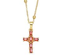 AEQEHVC Collar de cruz colorido para mujer, hermoso y versátil que se puede llevar con cualquier estilo, adjustable, Zirconia cúbica