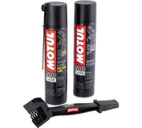 AER MOTO SPARE PARTS Motul - Kit de limpieza y lubricación de cadena - C4 400 ml + C1 400 ml + cepillo de limpieza para cadena moto scooter