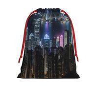 Aérea Night Of View Hong Kong - Bolsa reutilizable con cordón, regalo de cumpleaños, almacenamiento diario, suministros de oficina