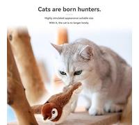 Aerensic Lindo Juguete Interactivo de gorrión Que se Activa con el Tacto y es Recargable y portátil, con Forma de Gato Cazador, Que provoca curiosidad y curiosidad(A2)