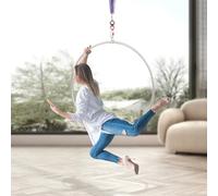 Aerial Hoop fit für Luft takrobatik und Aerobic Aerial Hoop Set Edelstahl Single Point Aerial Ring Equipment Aerial Yoga Hoop Sling für Zuhause, Gym Durchmesser 95cm