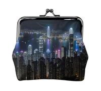 Aerial Night Of View Hong Kong - Kit de viaje pequeño con diseño de billetera, bolsa compacta para aventuras de camping y viajes de pesca, Negro -, Talla única, Art Deco