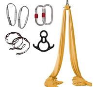 Aerial Silks - Juego completo de hamaca de yoga con tela de baja elasticidad y accesorios, ideal para práctica en casa y todos los niveles de habilidad