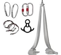 Aerial Silks - Juego completo de hamaca de yoga con tela de baja elasticidad y accesorios, ideal para práctica en casa y todos los niveles de habilidad