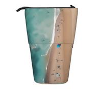 Aerial View of The Beach - Estuche extensible para lápices, tela Oxford multidiseño, altura ajustable, bolsa de cosméticos multiusos