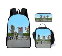 AeRko Skibidi WC Wiki Mochila Bolsas Casual Músico Cameraman Viaje Daypacks Zip Packbag Estuche de lápices Conjuntos de 3 piezas (Color: B7)
