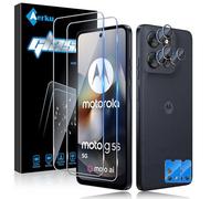 Aerku 2 Piezas Protector de Pantalla para Motorola Moto G56 con 2 Piezas Protector de Lente de Cámara, 0.33MM 9H HD Ultra Resistente Cristal Templado