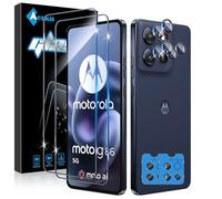 Aerku 2 Piezas Protector de Pantalla para Motorola Moto G86 /G86 Power 5G con 2 Piezas Protector de Lente de Cámara, 0.33MM 9H HD Ultra Resistente Cristal Templado