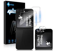 Aerku 2 Piezas Protector de Pantalla para Samsung Galaxy Z Flip7 FE/Flip 7 FE 5G con 2 Piezas Protector de Lente de Cámara, 9H 0.33MM HD Ultra Resistente Cristal Templado