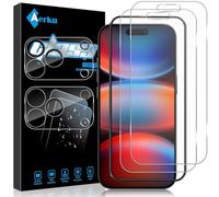 Aerku 2 Piezas Protector Pantalla Mate para iPhone 17 Pro Max y 2 Piezas HD Protector Lente Camara, Cristal Templado Antirreflejos Antihuellas Antiarañazos Dureza 9H Matte Vidrio Templado