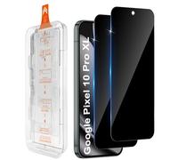Aerku 2 protectores de pantalla de privacidad para Google Pixel 10 Pro XL para cristal blindado, montaje en coche, sin burbujas, cristal protector de privacidad 9H, antihuellas, borde negro, protector