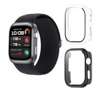 Aerku Funda Compatible con Huawei Watch D2, 9H HD Anti-Choque Parachoques Anti-rasguños Protector Duro PC Marco Cristal Templado Protector de Pantalla Funda - Transparente&Negro