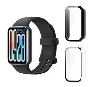 Aerku Funda Compatible con Xiaomi Mi Band 9 Pro, 9H HD Anti-Choque Parachoques Anti-rasguños Protector Duro PC Marco Cristal Templado Protector de Pantalla Funda - Transparente&Negro