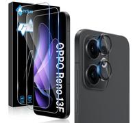 Aerku Protector de Pantalla para Oppo Reno 13F y Protector Lente Cámara [2+1 Piezas], Dureza 9H HD Anti-Arañazos Sin Burbujas Cristal Vidrio Templado Película
