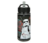 AERO Botella para niños con diseño de Star Wars, de plástico sin bisfenol A, aprox. 500 ml de capacidad, pajita integrada, ideal para la guardería y la escuela