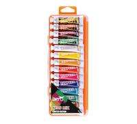 AERO Tempera tubo 7,5ml surtido, 14 colores, neón, edición limitada, colores vivos e intensos, muy pigmentados, se pueden pintar con agua, no tóxicos, aptos para varias técnicas de pintura