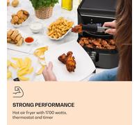 Aero Vital deluxe Freidora sin aceite 1700W 5,4 L Acero inoxidable Plateado Klarstein