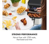 Aero Vital deluxe Freidora sin aceite 1700W 5,4 L Acero inoxidable Plateado Klarstein