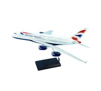 AeroClix British Airways Avion miniature Airbus A380-800 avec immatriculation G-XLEL à l'échelle 1/200, maquette d'avion en plastique de 37 cm de long