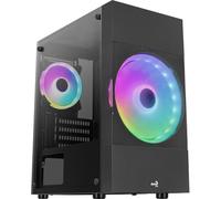 Aerocool ATOMICLITE V1, Caja Gaming Micro-ATX, Frontal Mesh+2 Ventiladores FRGB, Negro