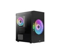 Aerocool ATOMICLITE V2, Caja Gaming Micro-ATX, Frontal Mesh+2 Ventiladores RGB, Negro