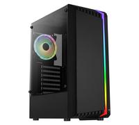 Aerocool Bionic RGB ATX Mid Tower Case, Tempered Glass Side Panel + 1x 12cm RGB Fan, Black