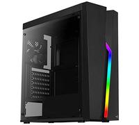 Aerocool Bolt Mid-Tower RGB PC Gaming Case, ATX, Full Acrylic Side Panel, RGB LED Strip Included, 13 Lighting Modes, 1 x 120mm Black Fan Included, High Performance Mid - Tower Case , Black