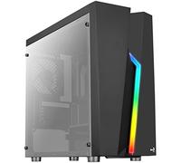 Aerocool Bolt Mini MATX RGB PC Gaming Case, MATX & Mini-ITX, Full Tempered Glass Side Panel, RGB LED Strip Included, 13 Lighting Modes, 1 x 120mm Black Fan Included, High Performance MATX Case , Black