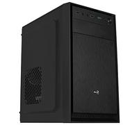 Aerocool CS104, Caja PC MicroATX Compacta, Aluminio Pulido, Ventilador 12cm, Negro