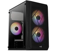 Aerocool cs107 v2, caja pc microatx, ventana lateral, 3x ventiladores