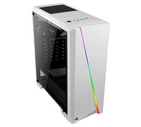 Aerocool Cyclon, Caja de Ordenador Para Pc (Semitorre, Atx, Panel Lateral Acrílico, Led Rgb en Panel Frontal, 13 Modos de Iluminación, Incluye Ventilador Trasero 12Cm, USB 3.0), Blanco