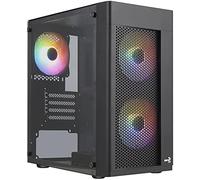 Aerocool hexformbkv2, caja pc micro atx, 3 ventiladores frgb, frontal