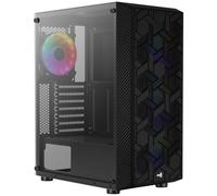 Aerocool HIVEBK Caja PC ATX, 4X Ventilador FRGB, Rejill Cristal Templado, Negro