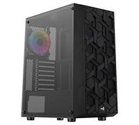Aerocool HIVEBK Caja PC ATX, 4X Ventilador FRGB, Rejilla+Cristal Templado, Negro