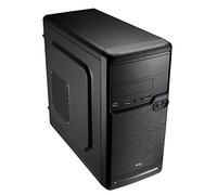 Aerocool QS182, Caja PC Minitorre ATX, Ventilador trasero 8cm, USB 3.0, Negro