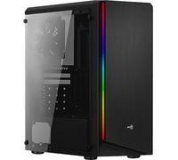 Aerocool Rift - Caja de ordenador (panel lateral acrílico, LED RGB en panel frontal, 13 modos de iluminación, ventilador trasero 12 cm, USB 3.0) color negro