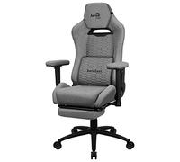 Aerocool ROYALASHGR, Silla Gaming Premium Ergonómica, Reposapiernas, Tecnología Aeroweave, Gris