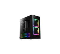 Aerocool TOR - Caja de ordenador, ATX, cristal templado, 2 ventiladores RGB 14cm, negro